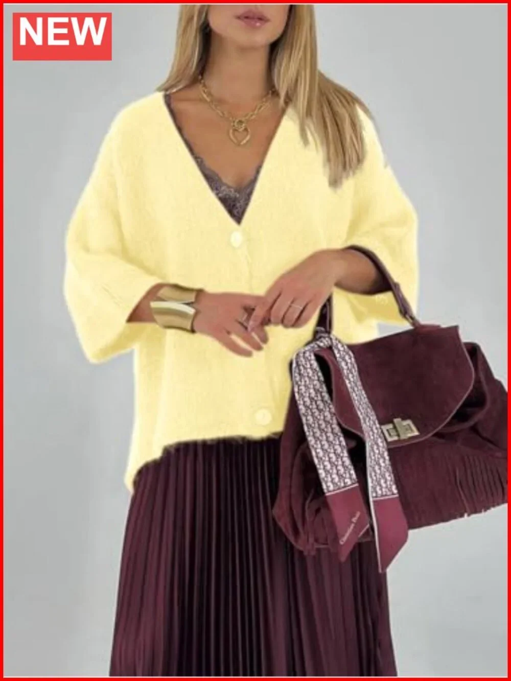 Oversized Short Sleeve Button Up V Neck Knit Cardigan Sweater